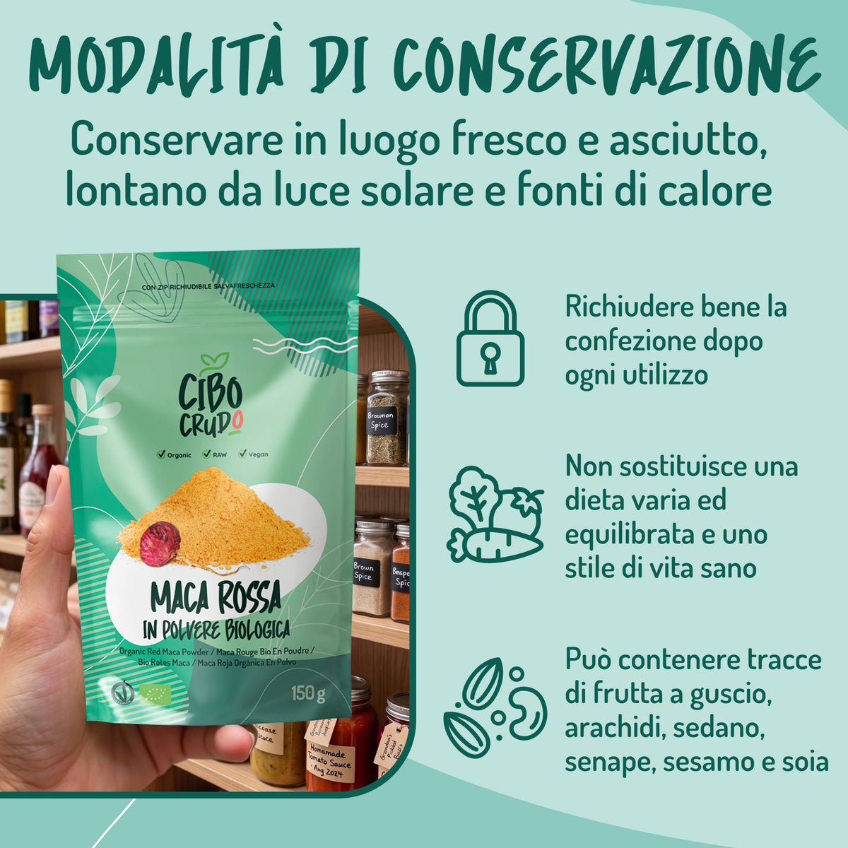 Maca Rossa in polvere Cruda Bio