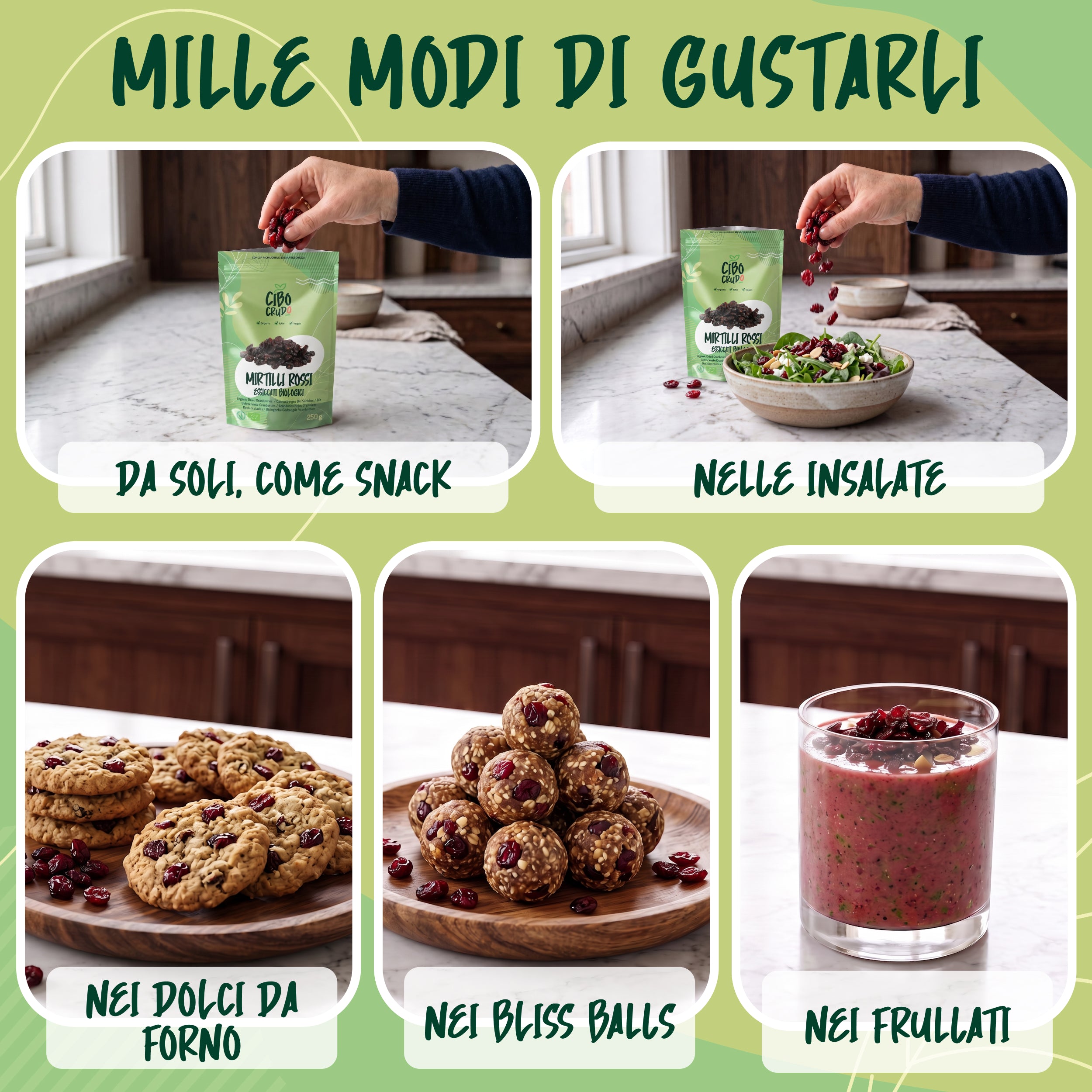 Mirtilli Rossi essiccati Bio
