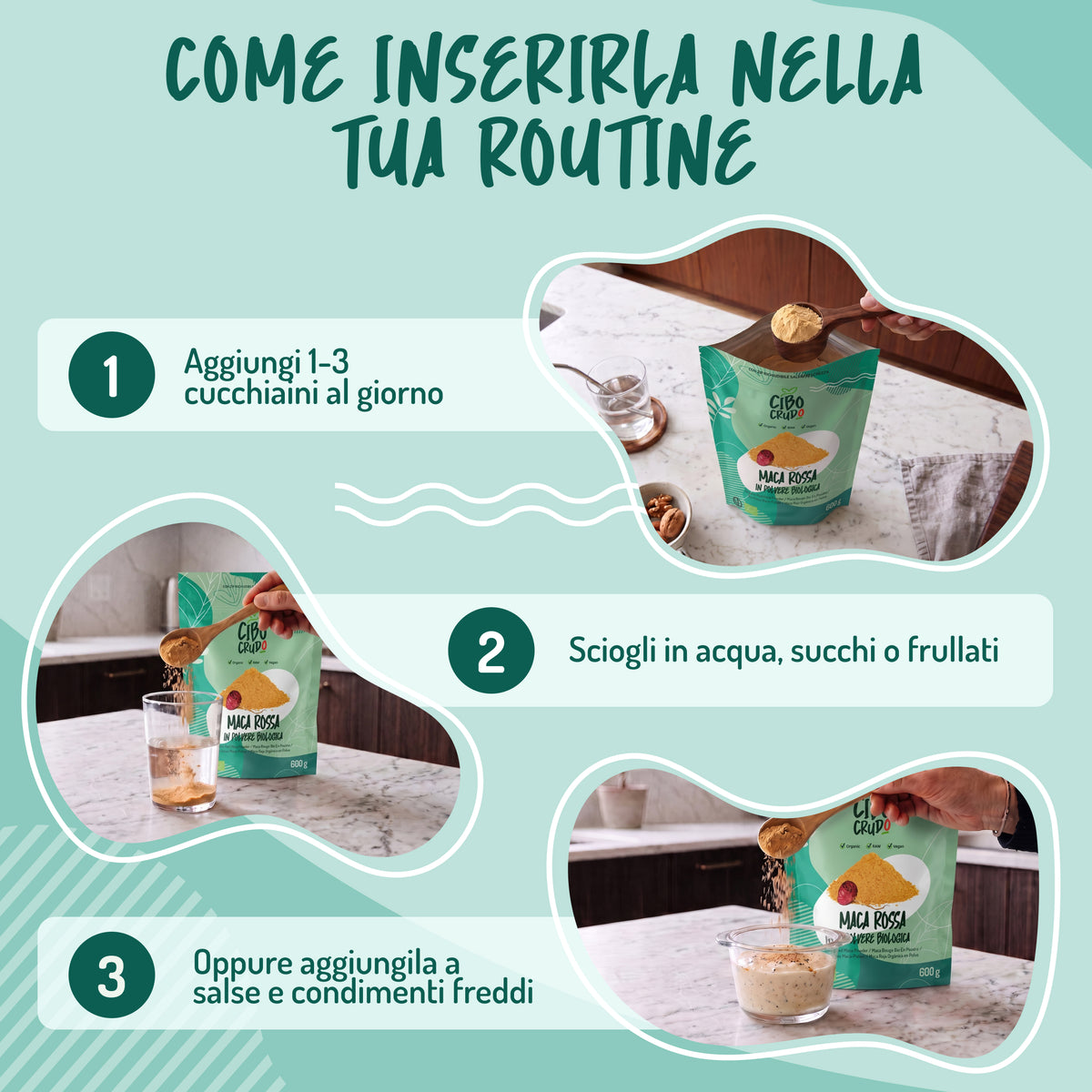 Maca Rossa in polvere Cruda Bio