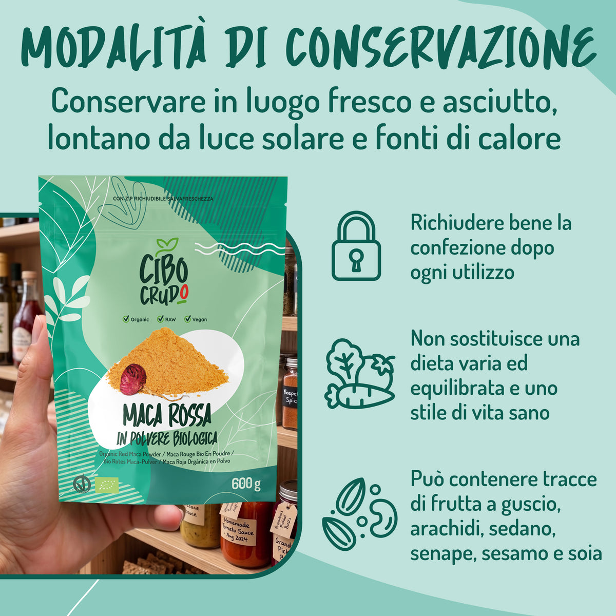 Maca Rossa in polvere Cruda Bio