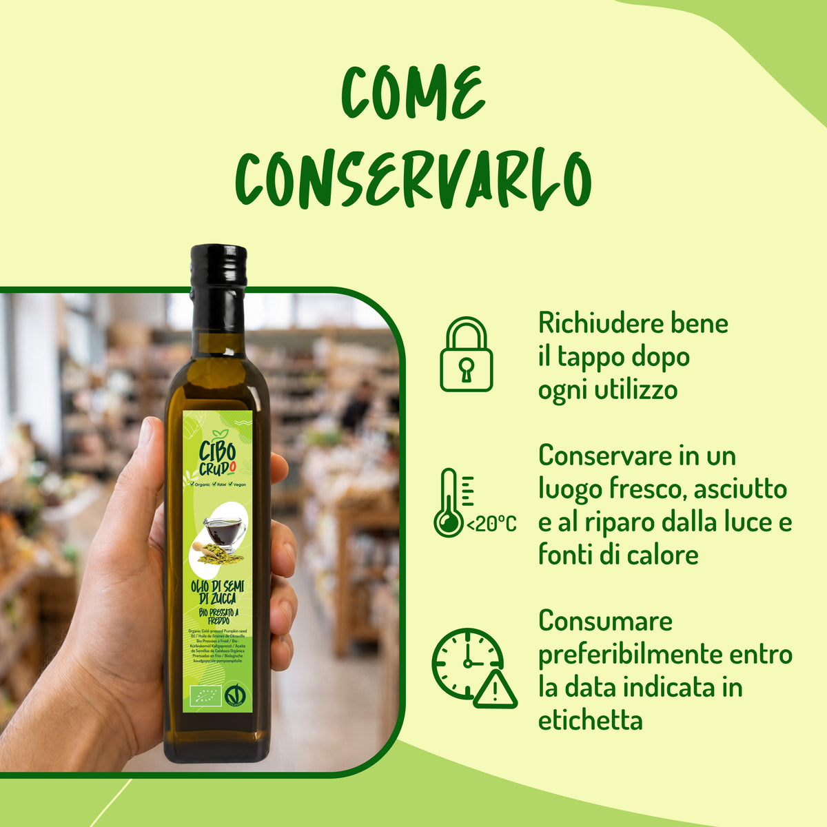 Olio di semi di Zucca spremuto a freddo Bio