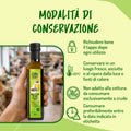Infografica 'Modalità di conservazione': richiudere il tappo, conservare al fresco, non cuocere, consumare entro scadenza