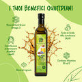 Infografica 'I tuoi benefici quotidiani': Omega-3, Acido Alfa-Linolenico, benessere di pelle e capelli, vitamine B1 ed E