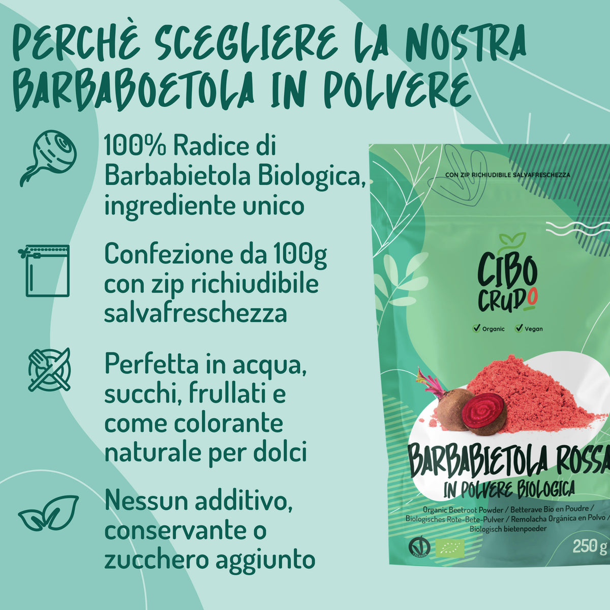 Barbabietola rossa in polvere bio
