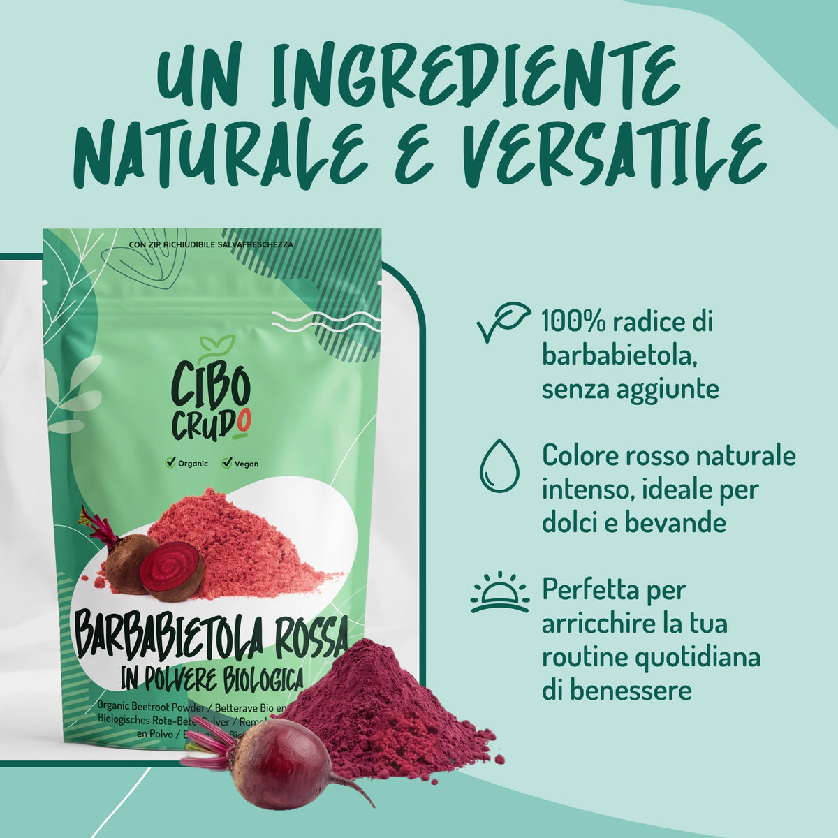 Barbabietola rossa in polvere bio