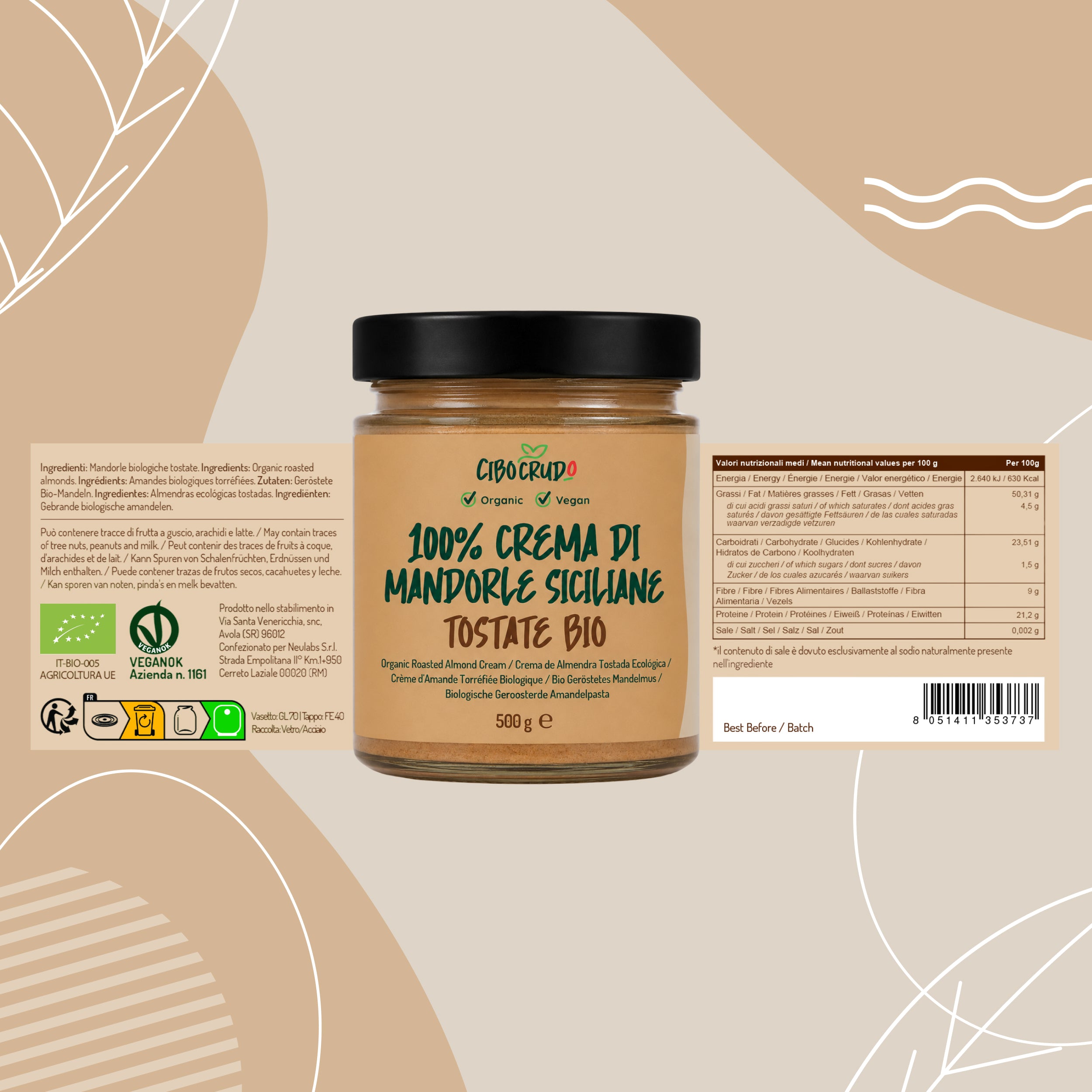 Crema di Mandorle Tostate di Sicilia Bio