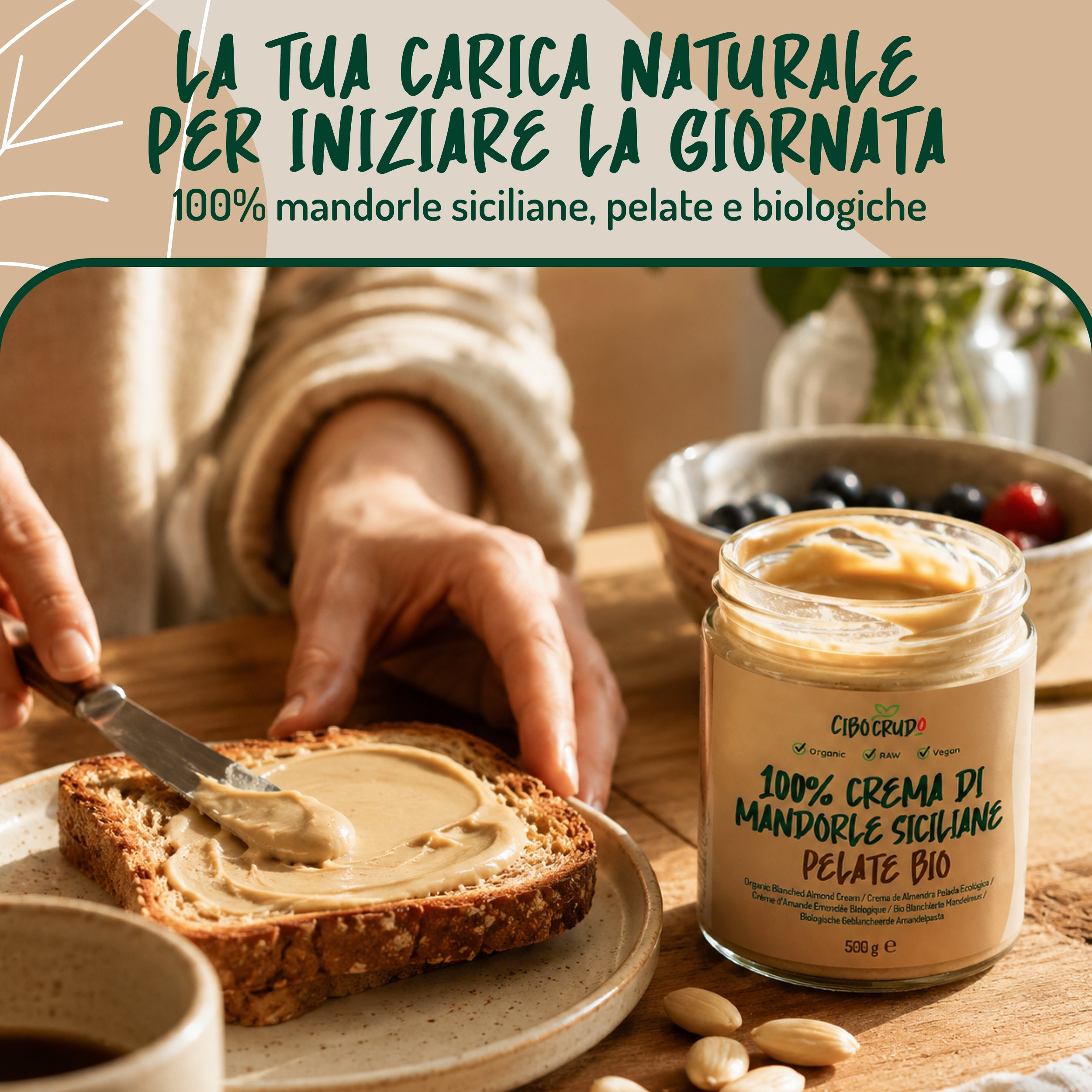 Crema di Mandorle Pelate di Sicilia Bio