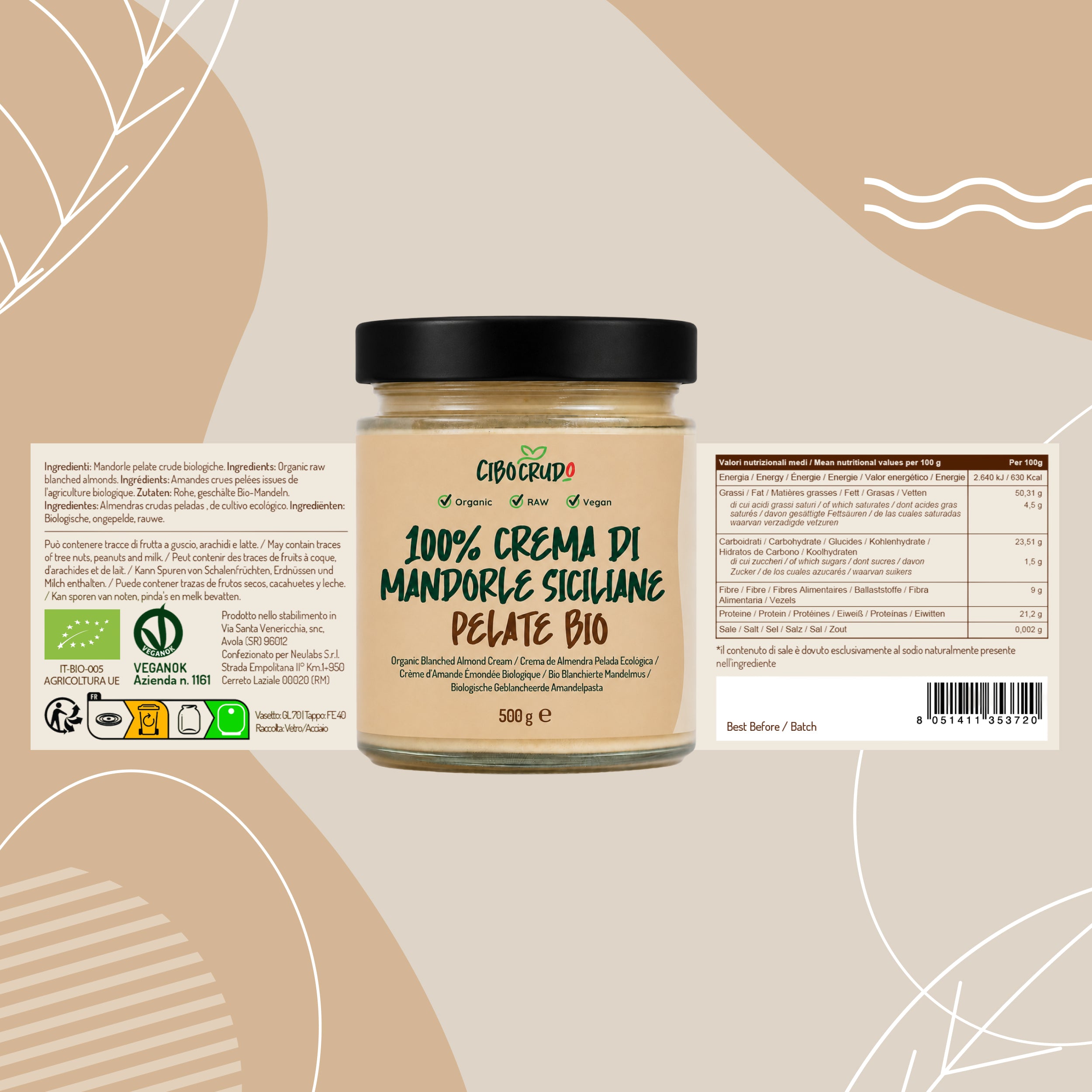 Crema di Mandorle Pelate di Sicilia Bio