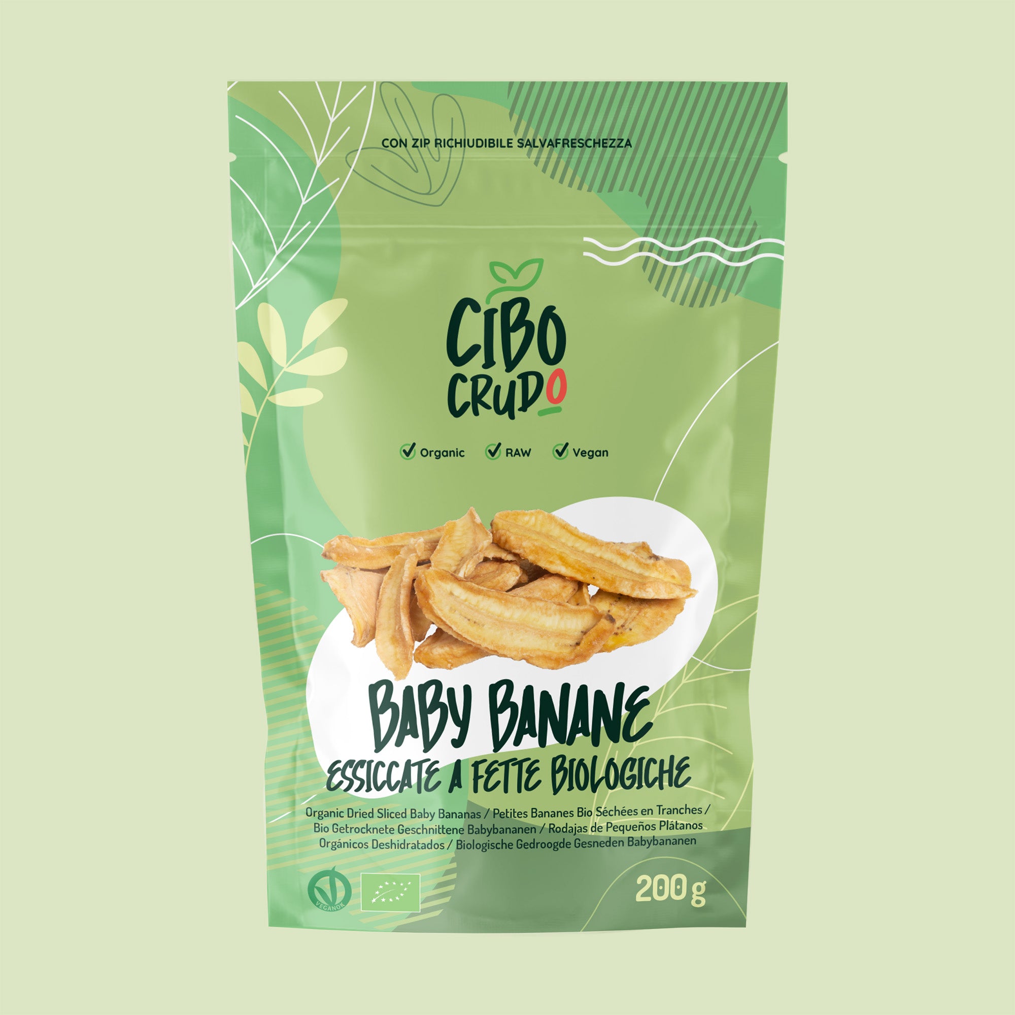 Baby Banane Essiccate A Fette Biologiche e Crude