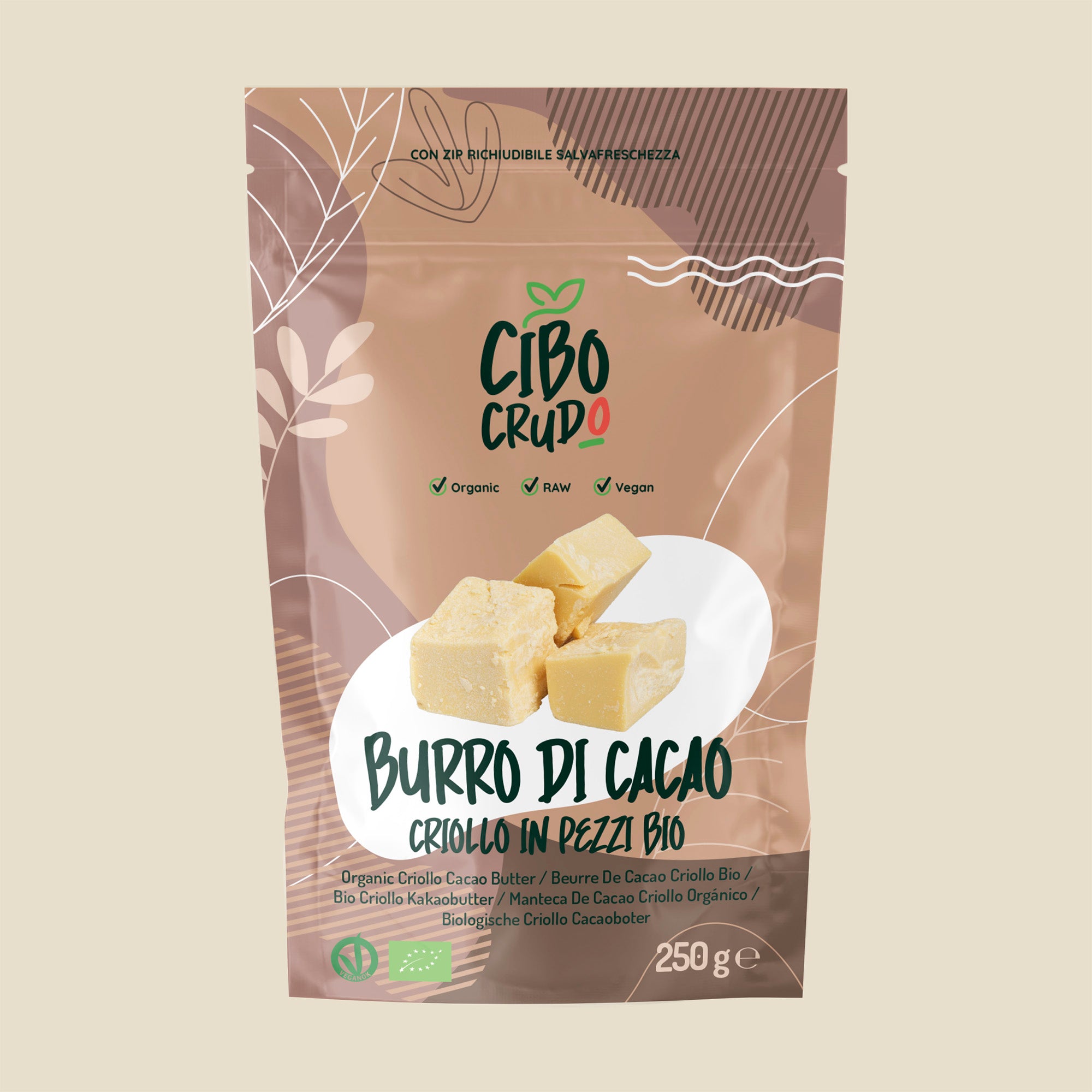 Burro Di Cacao Criollo In Pezzi Crudo e Bio