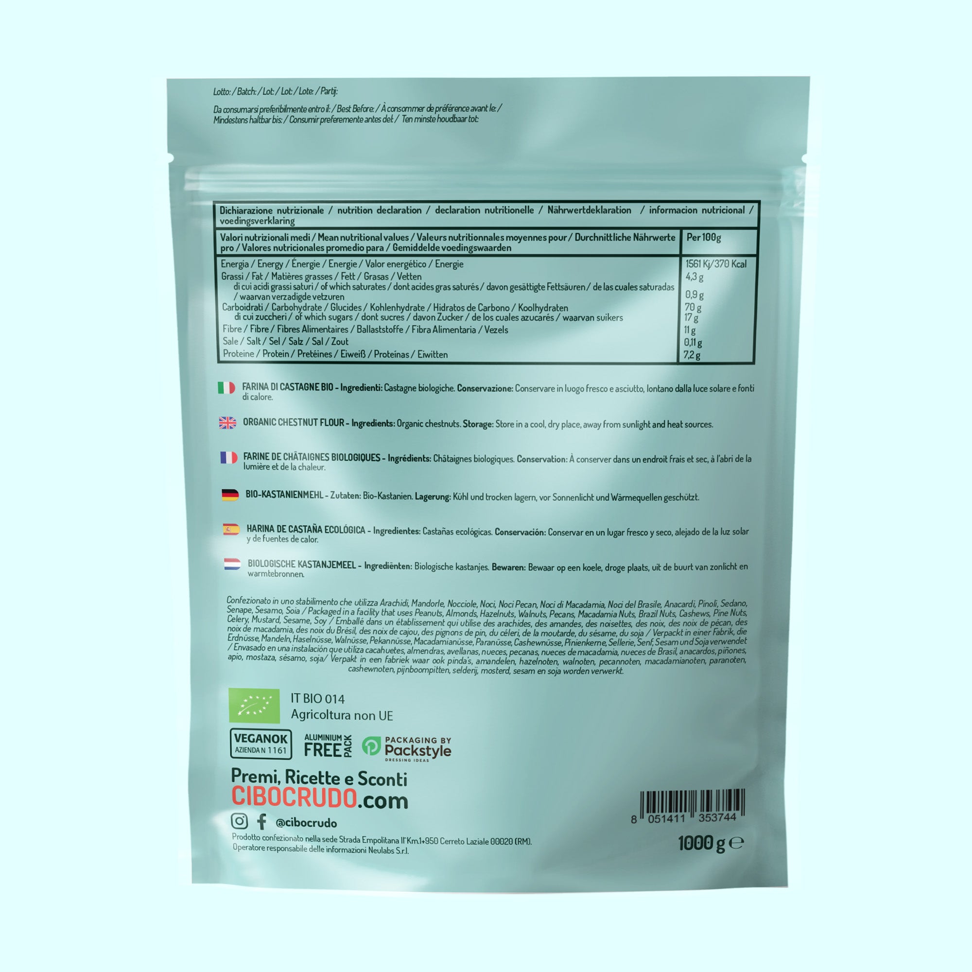 Farina Di Castagne Bio e Cruda