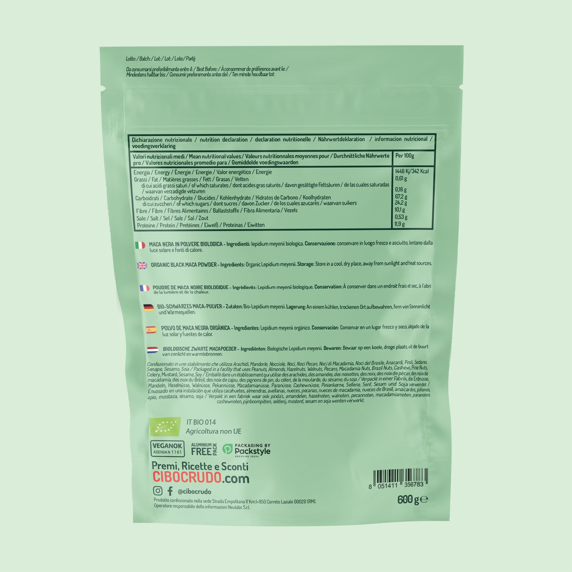 Maca Nera Peruviana Cruda Bio