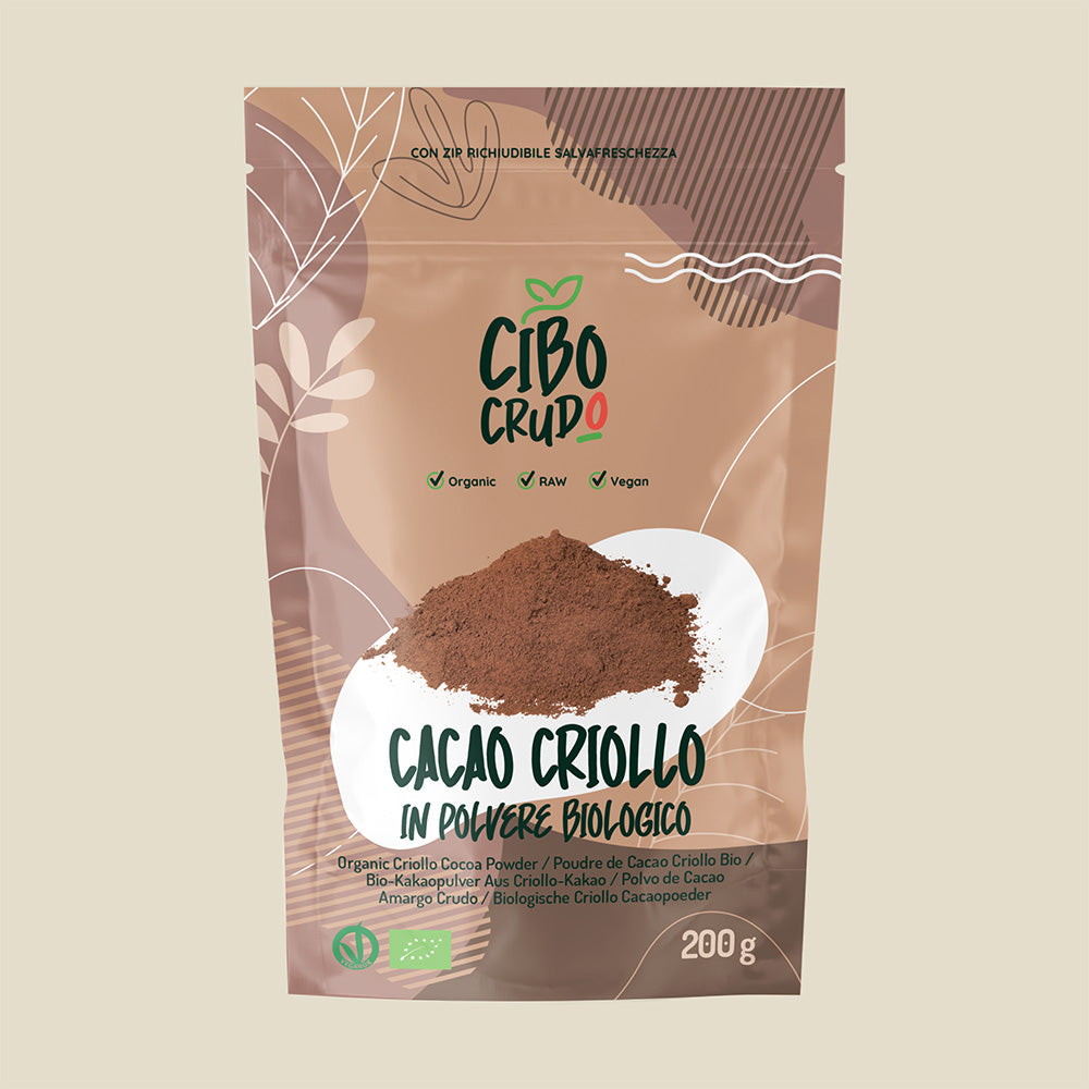 Cacao Amaro In Polvere Criollo Crudo e Bio Puro al 100%