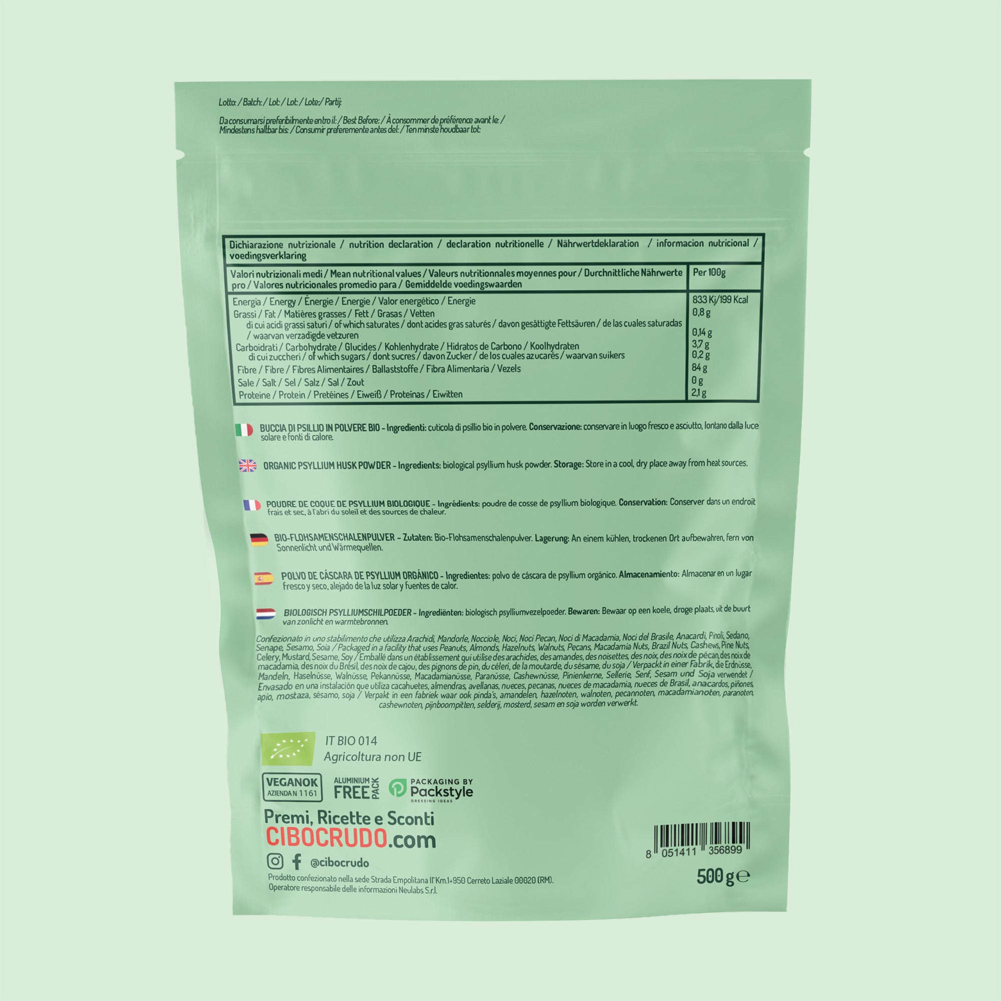 Farina di Psillio Crudo Bio