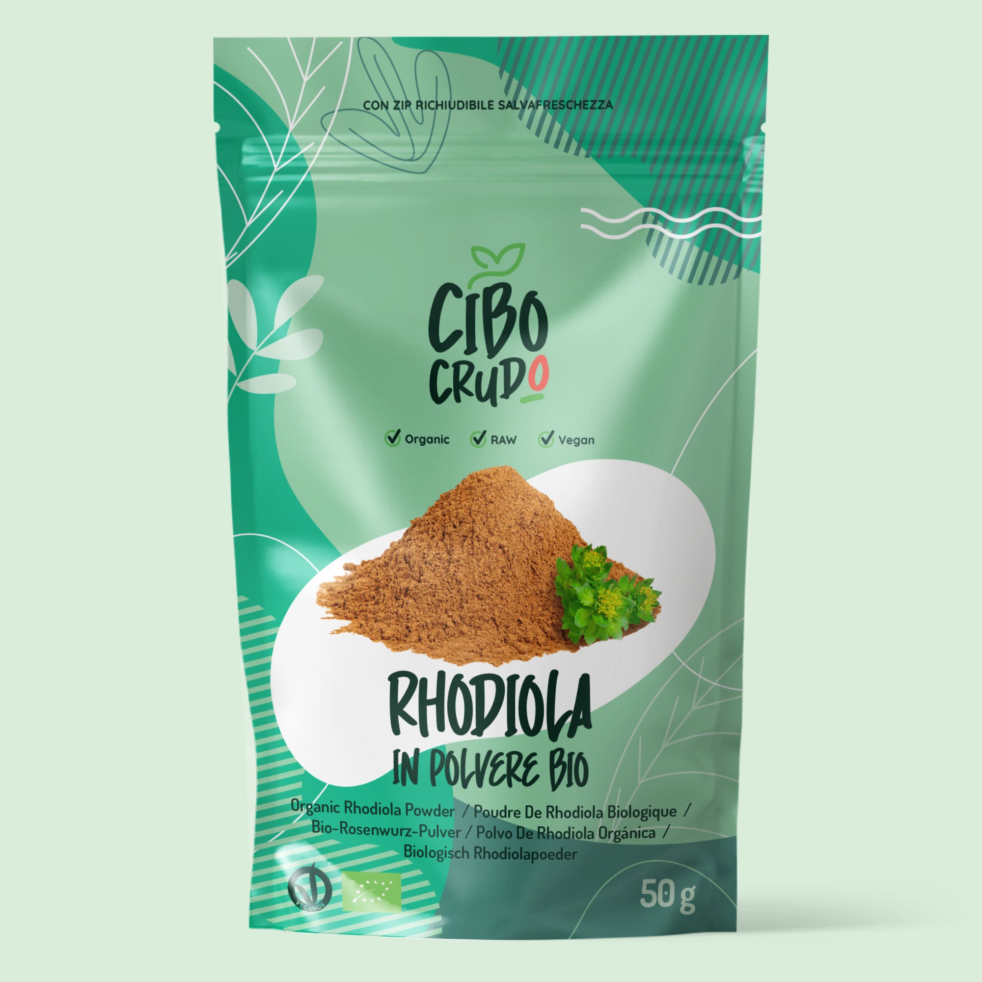 Rhodiola Rosea In Polvere Bio, Vegan e Cruda