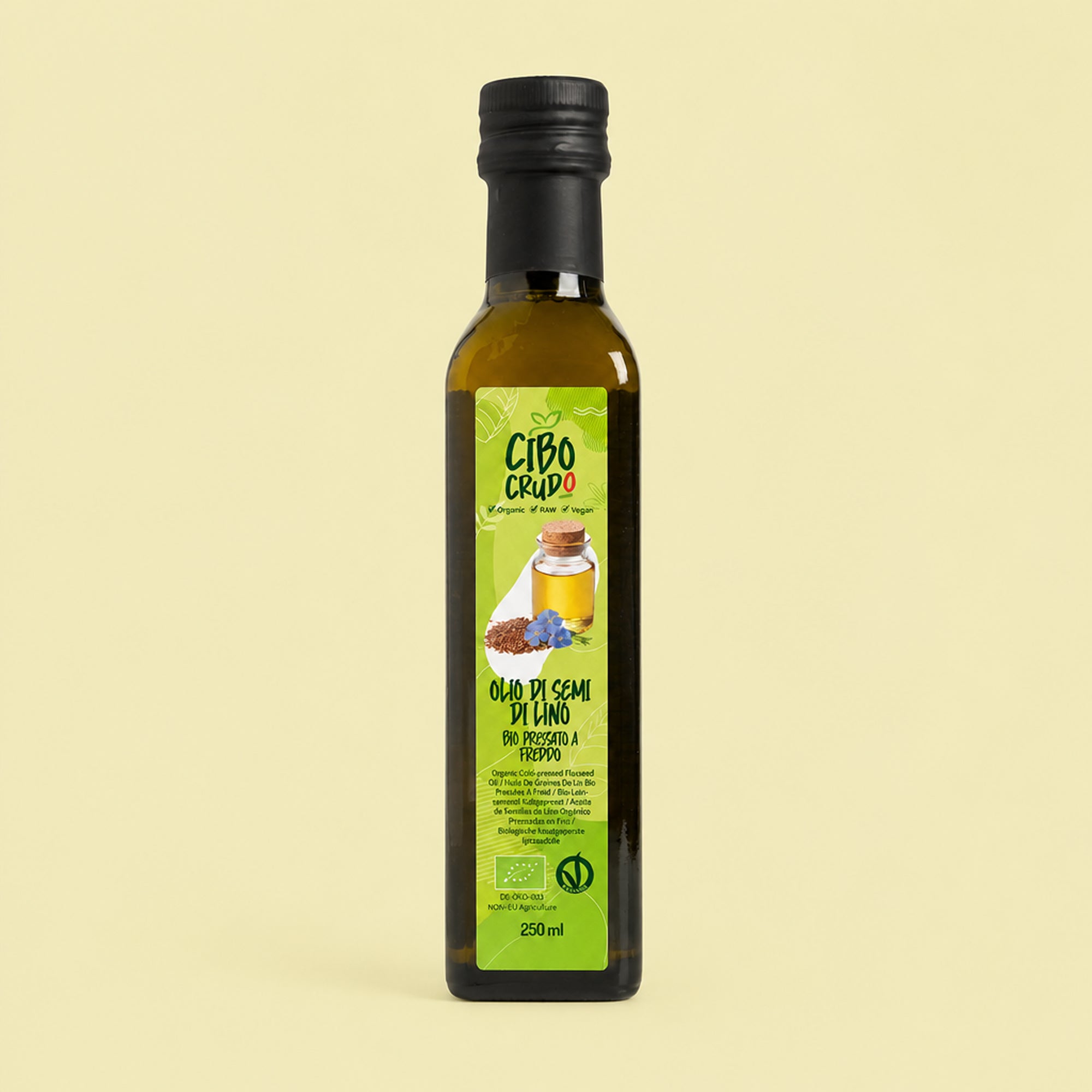 Olio di Semi di Lino spremuto a freddo Crudo e Bio