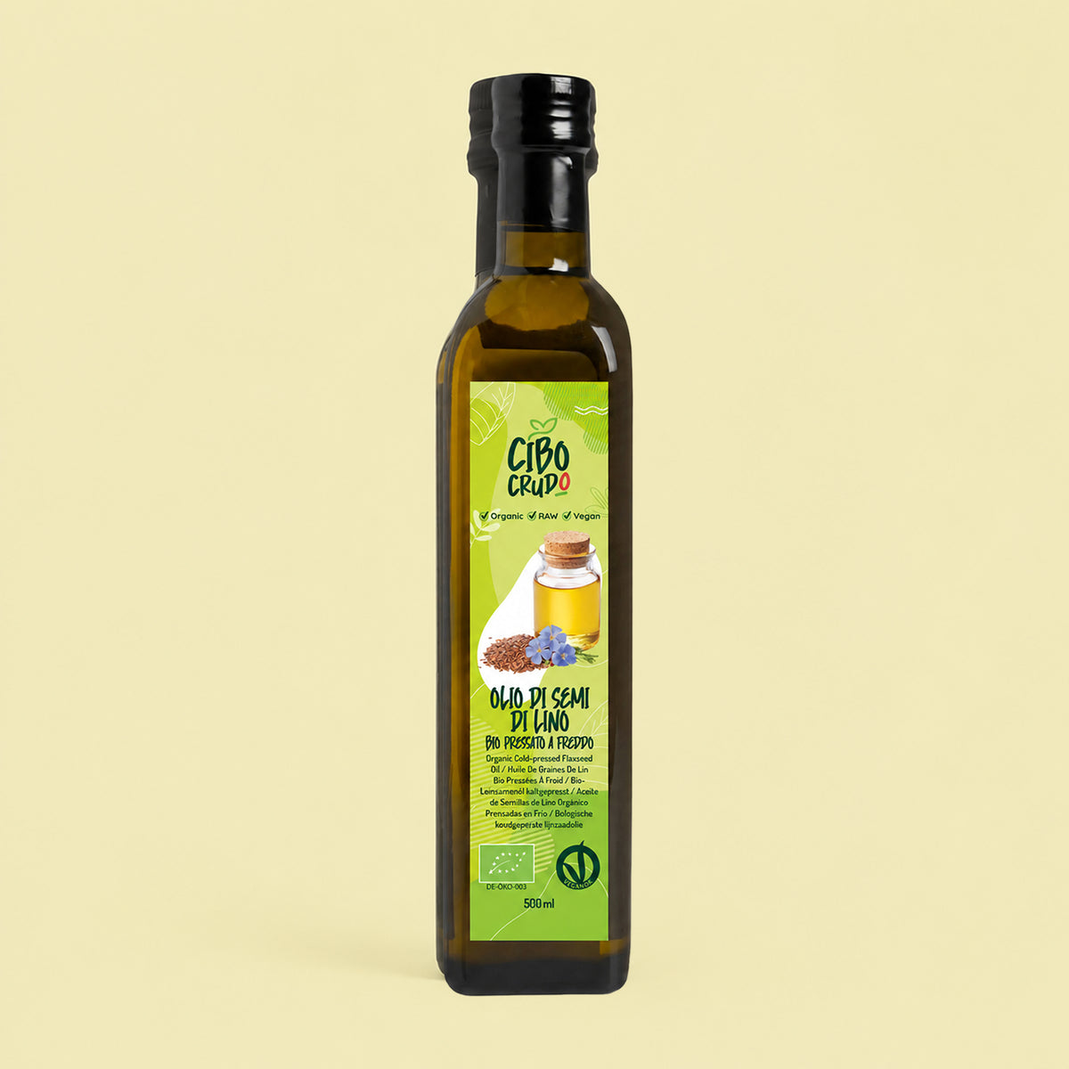 Olio di Semi di Lino spremuto a freddo Crudo e Bio