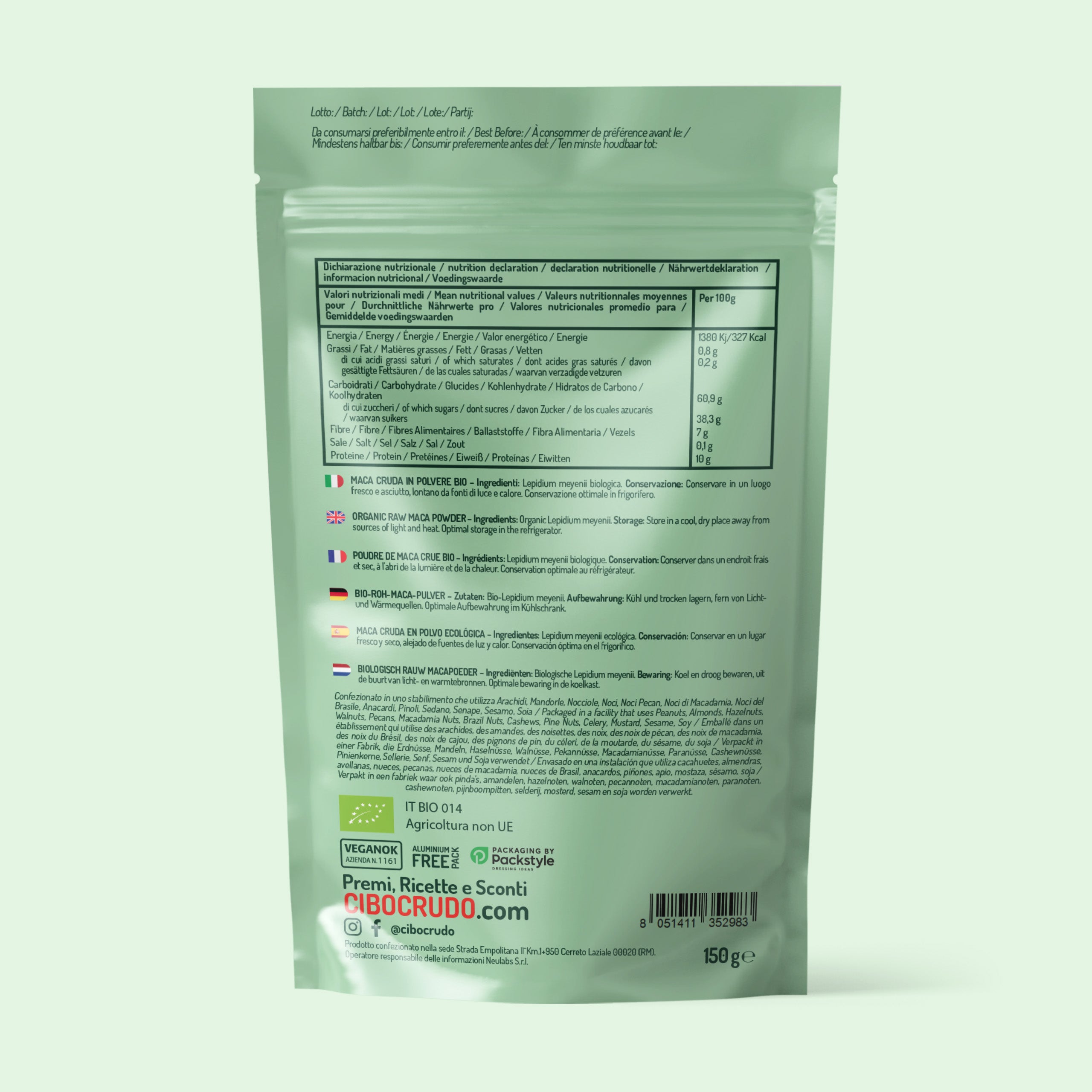 Maca Gialla in polvere cruda bio